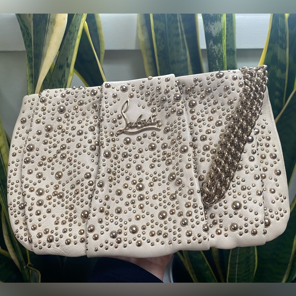 Christian Louboutin Gold Leather Clutch